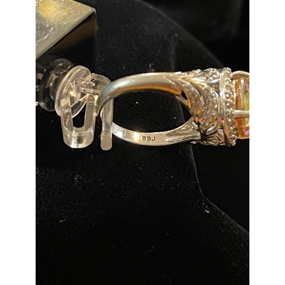 JTV BBJ 9.25 Sterling Silver Mystic Topaz Ring Size 5.25 - Picture 6 of 10